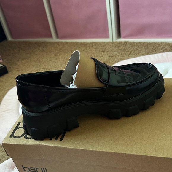 Bar III Women's Black and Gold Chunky Loafers - Picture 2 of 4